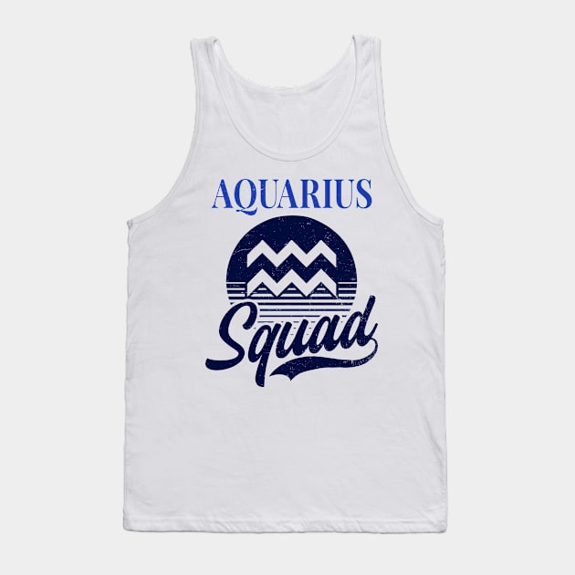 Aquarius Zodiac Shirt | Vintage Retro Squad Tank Top by Gawkclothing